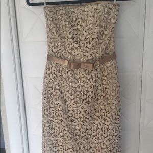 Jessica McLinktok Gold Lace Cocktail